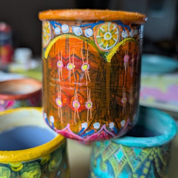 Hand Painted Ceramic Jar & Lid: CITRUS - Picture 3 of 6